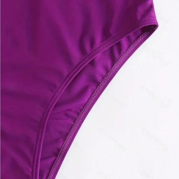Swimsuit-Purple & Leapoard One Piece NWT - Picture 4 of 6
